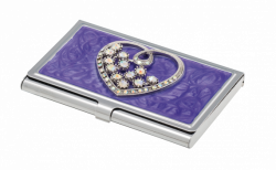 Набір подарунковий &quot;Crystal Heart&quot;: ручка кулькова + візитниця, фіолетовий LANGRES