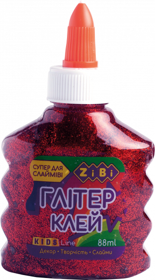 Фото - Клей ГЛІТЕР червоний на PVA-основі, прозорий, 88 мл 50719