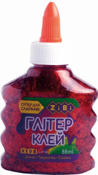 Фото - Клей ГЛІТЕР червоний на PVA-основі, прозорий, 88 мл 50719