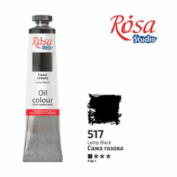 Фарба олійна, 60мл, Сажа газова, ROSA Studio