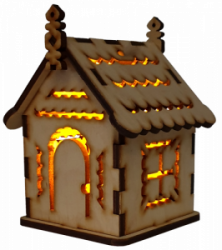 Фото - Эл.Будинок № 11/1 МДФ біл,світло 3х кольор,Швидк,сенс.вмик. Е-018  1/2 49865