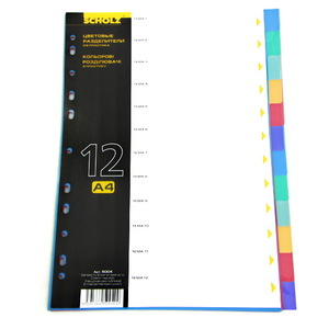 Фото - Распределитель Scholz цветн.  А4 12шт. 5004 [9870] 20719