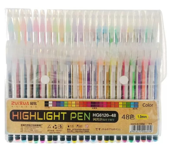 Фото - Набір ручок гелевих 48кольорів 63188