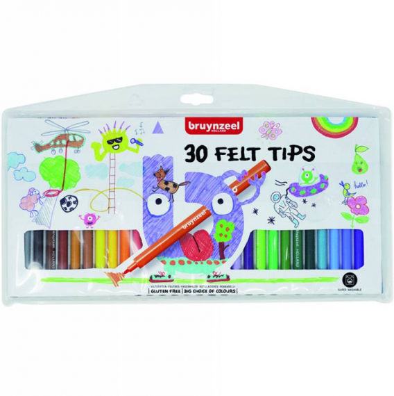 Фото - Набір дитячих фломастерів, 30кол., Bruynzeel 51669 Фото - Набір дитячих фломастерів, 30кол., Bruynzeel 51669