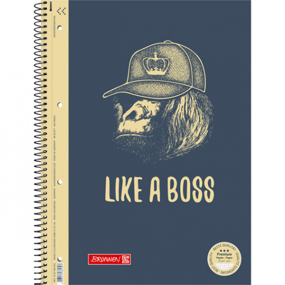 Фото - Коледж-блок А4 Premium, кліт. 80 арк., Boss black 45652