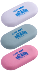 Гумка 11122, овальна, 49x23x9 мм, синт.каучук, асорті кольорів