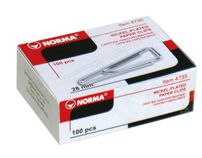 Фото - Скрiпки, 28мм, 100шт., трикутнi, 4735, NORMA 37209 Фото - Скрiпки, 28мм, 100шт., трикутнi, 4735, NORMA 37209