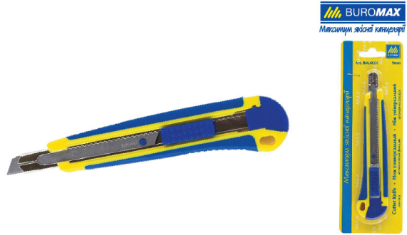 Фото - Ніж універсальний  9мм, мет. направляюча , пласт. корпус з гум. вставками 27944