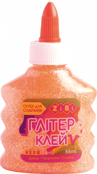 Фото - Клей неон гліттер помаранчевий на PVA-основі, прозорий, 88 мл 50708