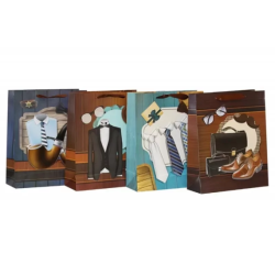 Пакет паперовий з фольгою 18*23*10см, 210гр, дизайн для чоловіків