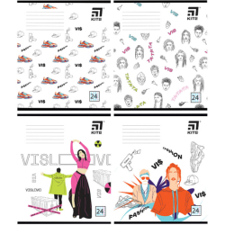 Зошит 24 арк., кл., VIS, набір 4шт. (ящ.80)