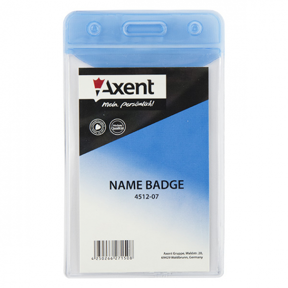 Фото - Бейдж вертикальний, глянцевий, блакитний, 4512 (51х83мм) 36043