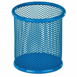 Підставка для ручок кругла 90х90х100мм, металева, синій