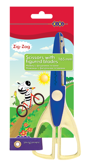 Фото - Ножницы детские 'зіг-заг' 165мм, синий (уп.12/ящ.144) 9229 Фото - Ножницы детские 'зіг-заг' 165мм, синий (уп.12/ящ.144) 9229