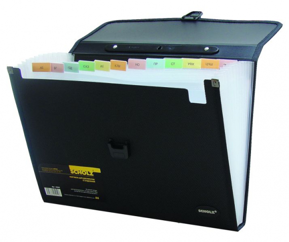 Фото - Портфель SCНOLZ А4 з регістрами 12 відд. 10501 чорн.. 1553 Фото - Портфель SCНOLZ А4 з регістрами 12 відд. 10501 чорн.. 1553