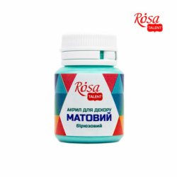 Акрил для декору 42, Бірюзовий, матовий, 20 мл, ROSA TALENT