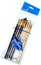 Набір із 10 пензлів  MIX Синтетика   Кругл, Плоск, Скош Овал Neo Line