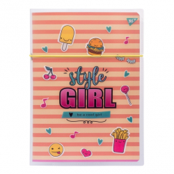 Зошит А4/48 кл. в пластиковій папці з малюнком &quot;STYLE GIRL ORANGE&quot; YES