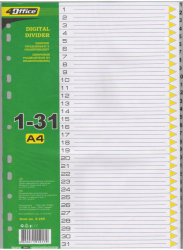 Розділювачі &quot;1-31&quot;, А4, PP, 4-255, 4Office