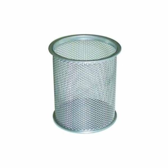 Фото - Підставка для ручок Кругла 80х80х97мм, металева, срібло 8909