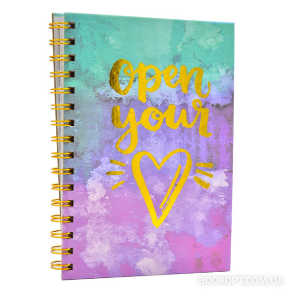 Фото - Зошит на спіралі з тисненням фольгою А5, 100 аркушів, 70 грам, матова ламінація 62162 Фото - Зошит на спіралі з тисненням фольгою А5, 100 аркушів, 70 грам, матова ламінація 62162