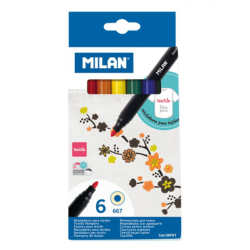 Набір фломастерів для тканини ТМ &quot;MILAN&quot; 6кол. D4mm