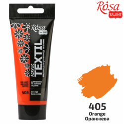 Фото - Фарба акрилова для тканин, Оранжева, 60мл, ROSA TALENT 58744