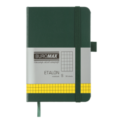 Фото - Книга записна ETALON 95*140, 96 арк., клітинка, обкл. штучна шкіра, зелений 61623