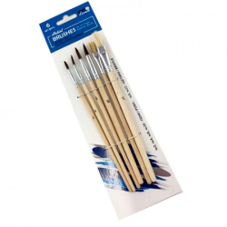 Набір із 6-х пензлів  поні круглий 2, 4, 6.10+2 щетина пл8+12    Neo Line