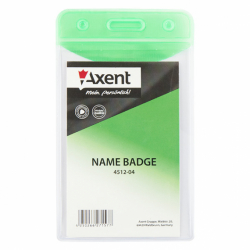 Бейдж вертикальний, глянцевий, зелений, 4512 (51х83мм)