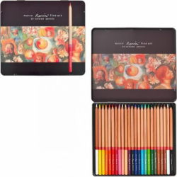 Фото - Кольоров. олівці TN 'MARCO' 24 кол. круглі, Кедр в метал. пеналі FineArt-24TN (уп.6) 27064