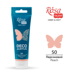 Фото - Акрил для декору, 50 Персиковий, матовий, 75 мл, ROSA TALENT 39012 Фото - Акрил для декору, 50 Персиковий, матовий, 75 мл, ROSA TALENT 39012