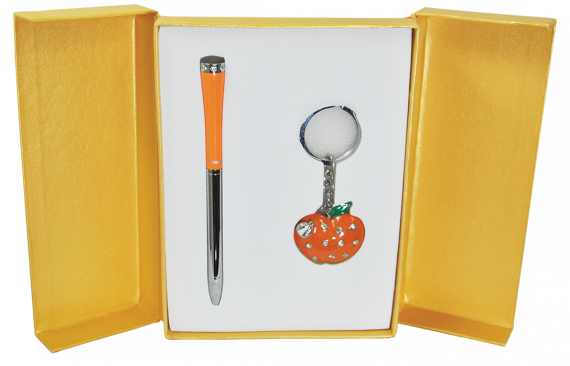 Фото - Набір подарунковий 'Apple': ручка кулькова + брелок, помаранчевий LANGRES 30912