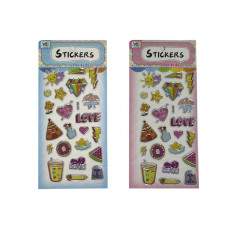 Наліпки паперові з аплікацією, 8*25см, 12 видів мікс 20шт./уп.