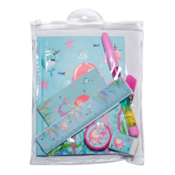 Фото - Набір подарунковий з блокнотом на замочку, міні-блокнотом, ручкою, гумкою, лінійкою Русалка 56670 Фото - Набір подарунковий з блокнотом на замочку, міні-блокнотом, ручкою, гумкою, лінійкою Русалка 56670