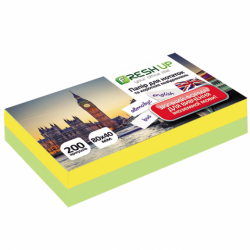 Блок паперу для нотаток та коротких повідомлень 80х40х200 аркушів., клеєний, кольоровий люкс Fresh