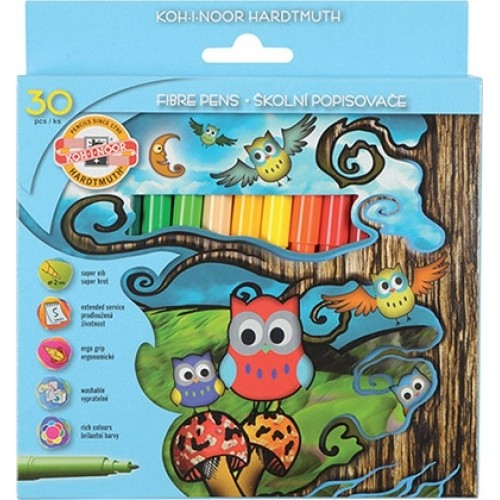 Фото - Фломастери 1012СВ 'Совенята', набір 30 кол, картон 21306
