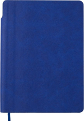 Фото - Блокнот діловий FRESH А5, 96 арк., клітинка, обкл. штучна шкіра, синій 57071