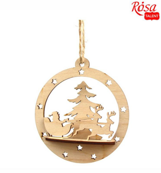 Фото - 3D міні-композиція „Дід Мороз на санах“, фанера, 11х4х10см, ROSA TALENT 50054 Фото - 3D міні-композиція „Дід Мороз на санах“, фанера, 11х4х10см, ROSA TALENT 50054