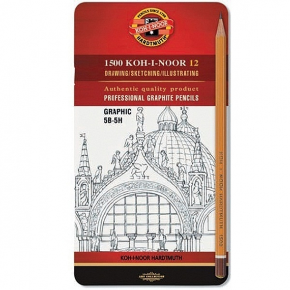 Фото - Олівці графітні 1500 Graphic, 5В-5Н, 12 шт. 10212 Фото - Олівці графітні 1500 Graphic, 5В-5Н, 12 шт. 10212