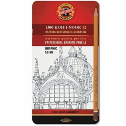 Олівці графітні 1500 Graphic, 5В-5Н, 12 шт.