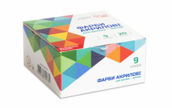 Фото - Набір акрилових фарб для декору, матовий, 9 кол.*20 мл, ROSA TALENT 30347