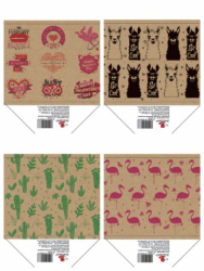 Фото - Пакет паперовий 23х23х10 см диз КРЕ347 КРЕ348 КРЕ349 КРЕ350 крафт 50824