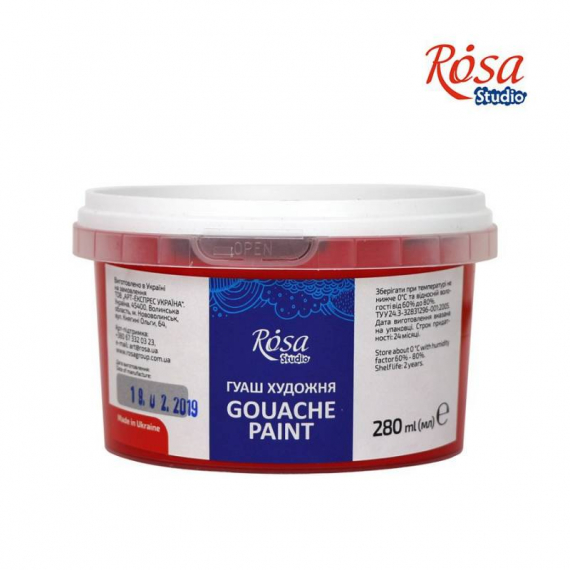 Фото - Фарба гуашева, 280 мл, Червона, ROSA Studio 44582